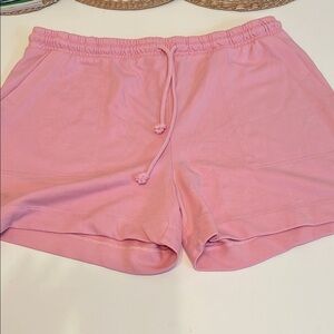 H&M Women's Pink Shorts Pockets Drawstring Large NWT